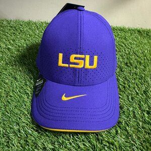 Nike LSU Tigers Football Team Issue Aerobill Legacy91 Hat Cap One Size NEW